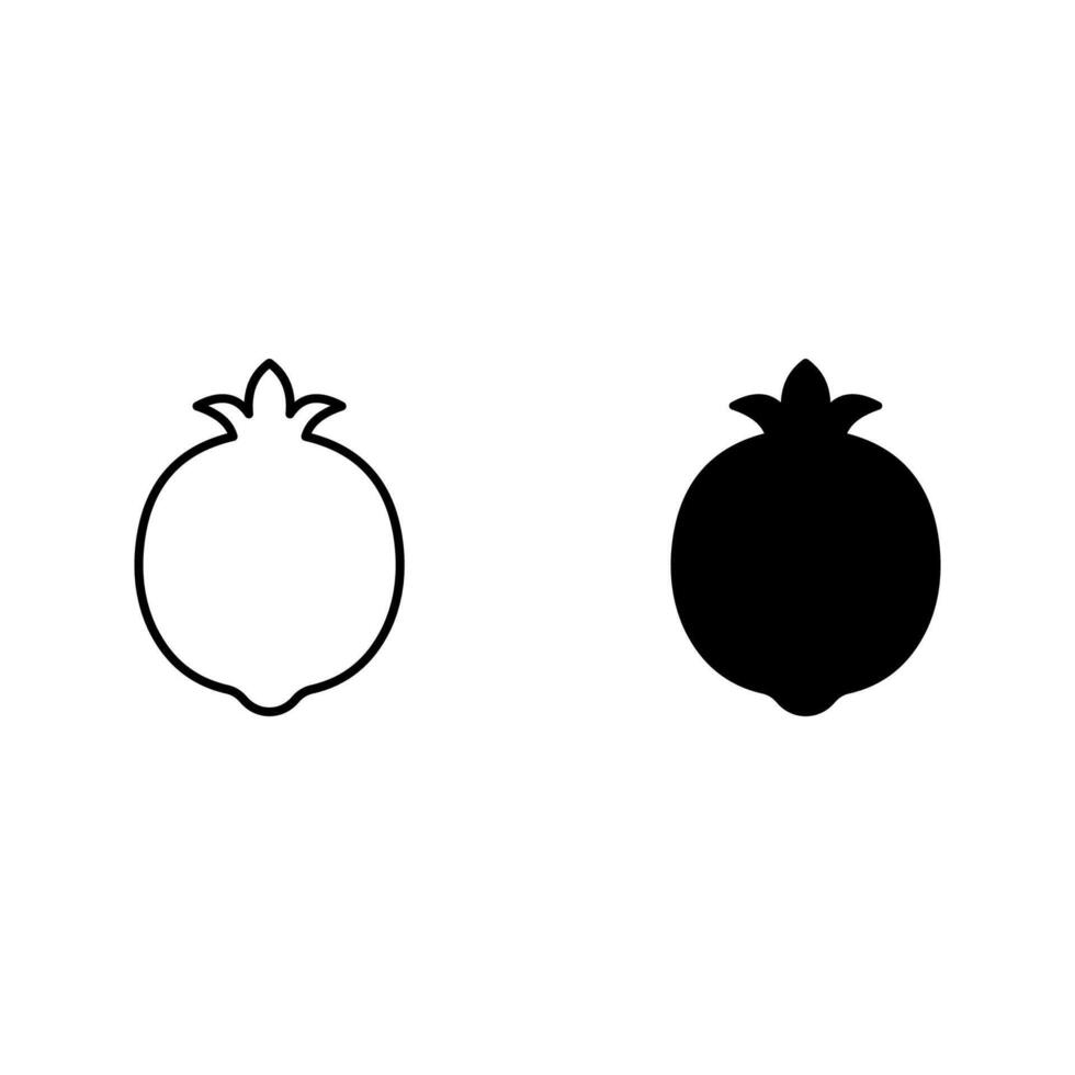 pomegranate icon set vector