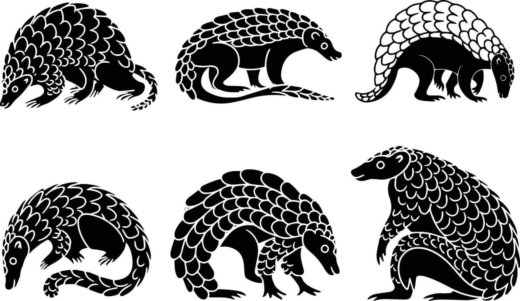 Adorable Pangolins Illustration vector