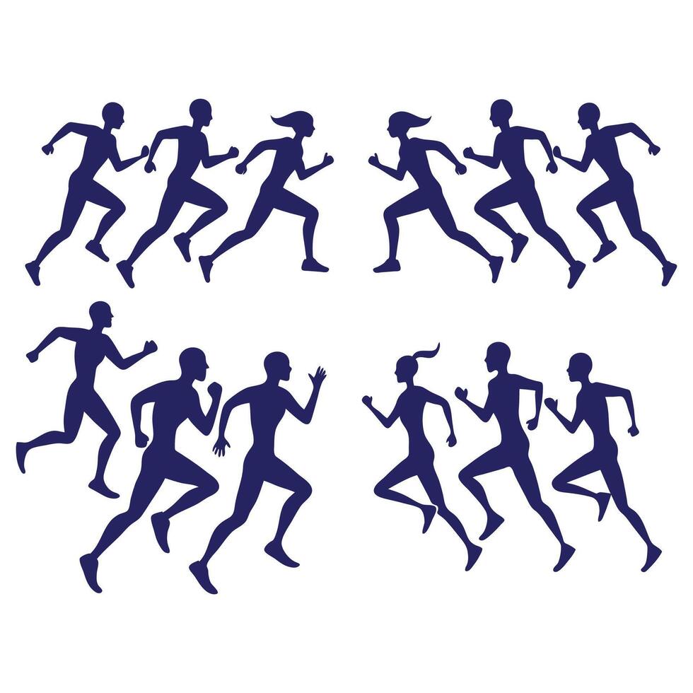 Running editing Silhouette vector