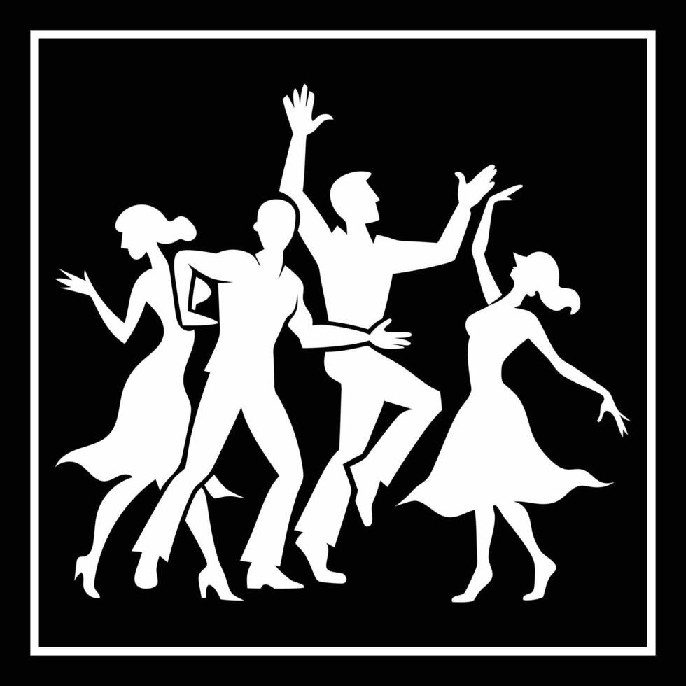 dancing silhouettes illustration vector