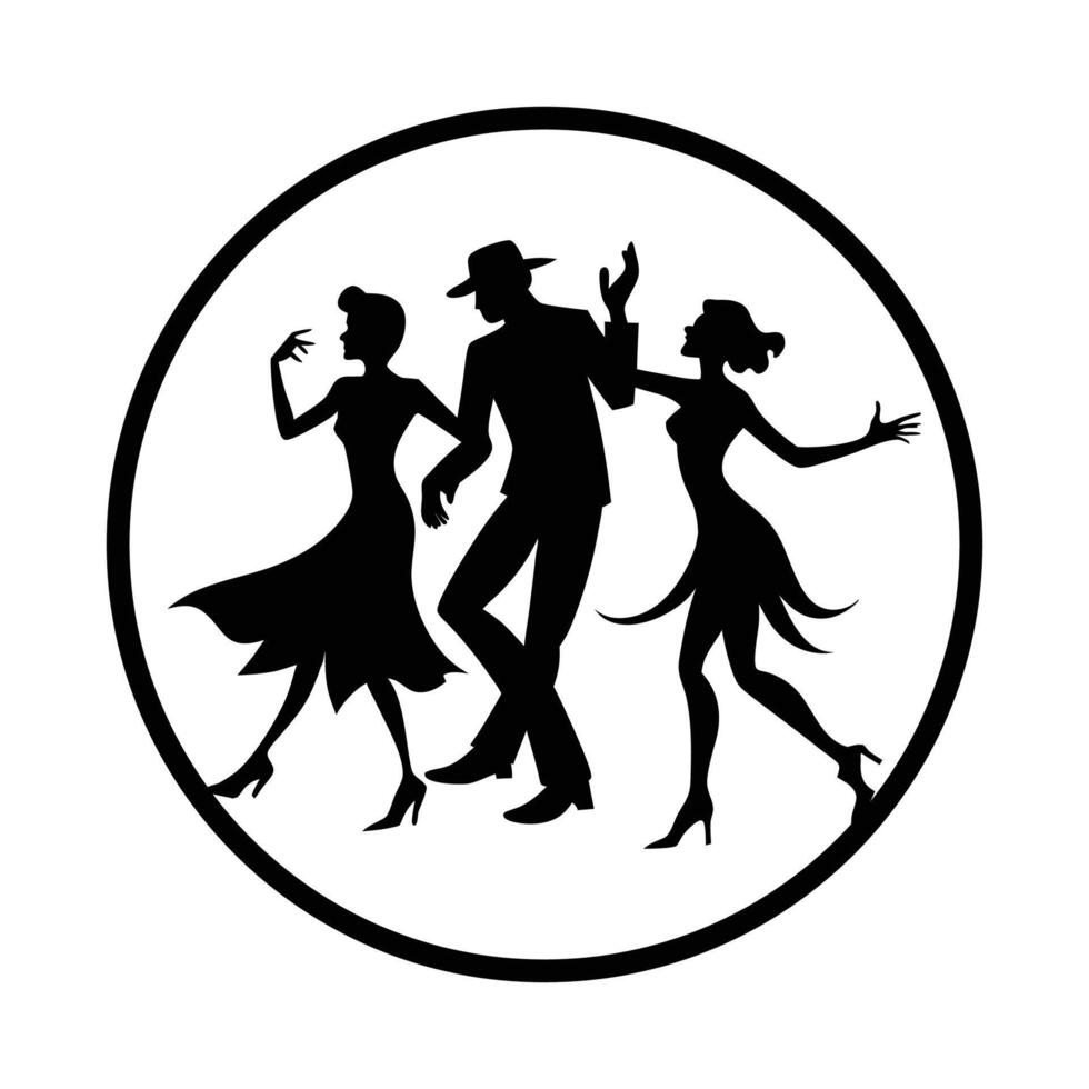 Dancing Silhouettes Party Scene vector