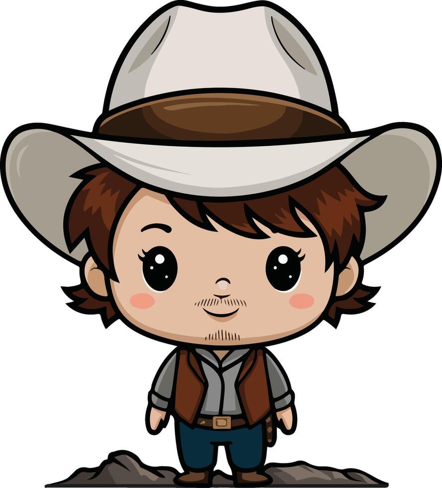 cartoon cowboy character illustration vector