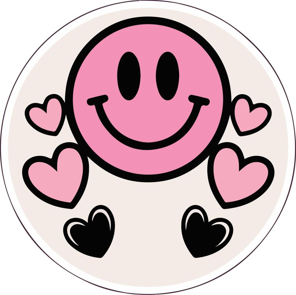 smiley face with heart vector