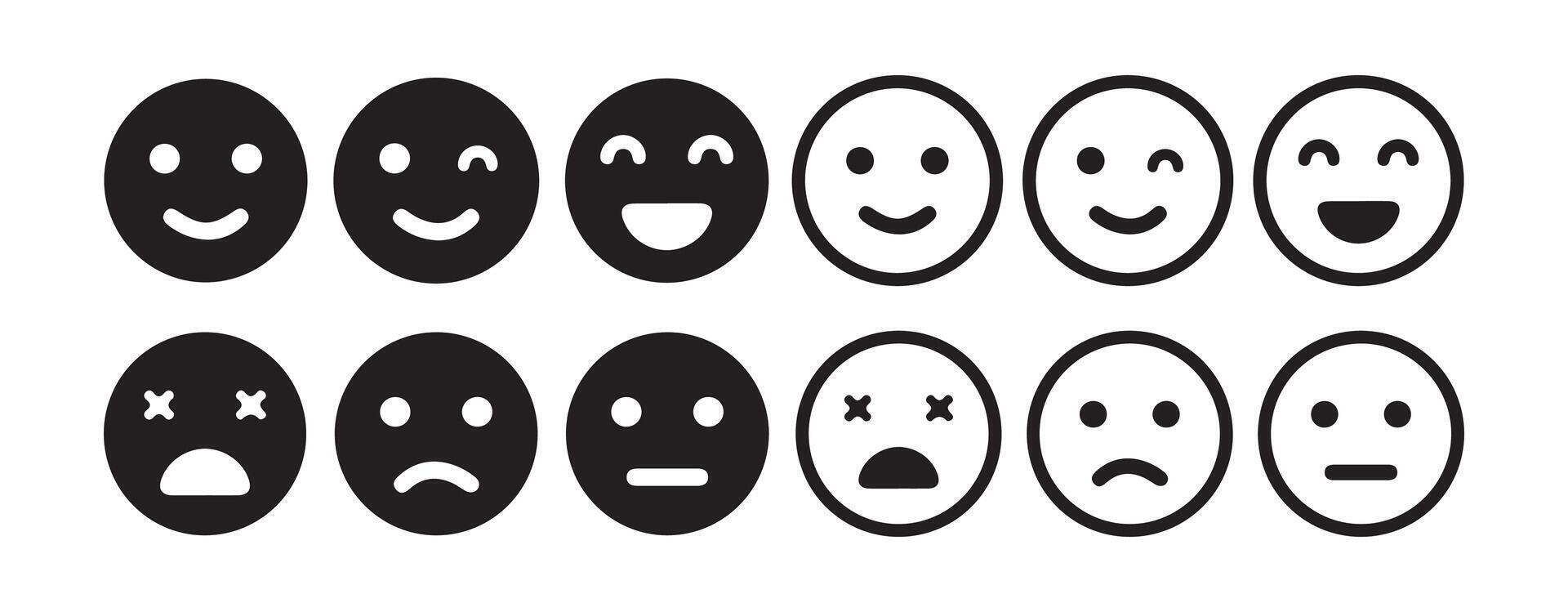 Emoji icon collection containing happy emotion vector