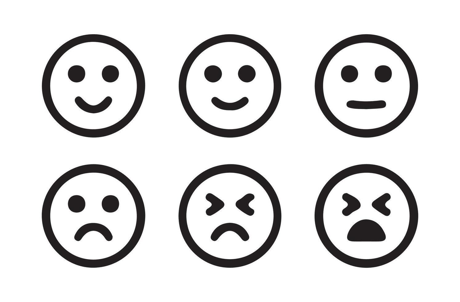 Doddle emoticons icon illustration on isolated background. vector