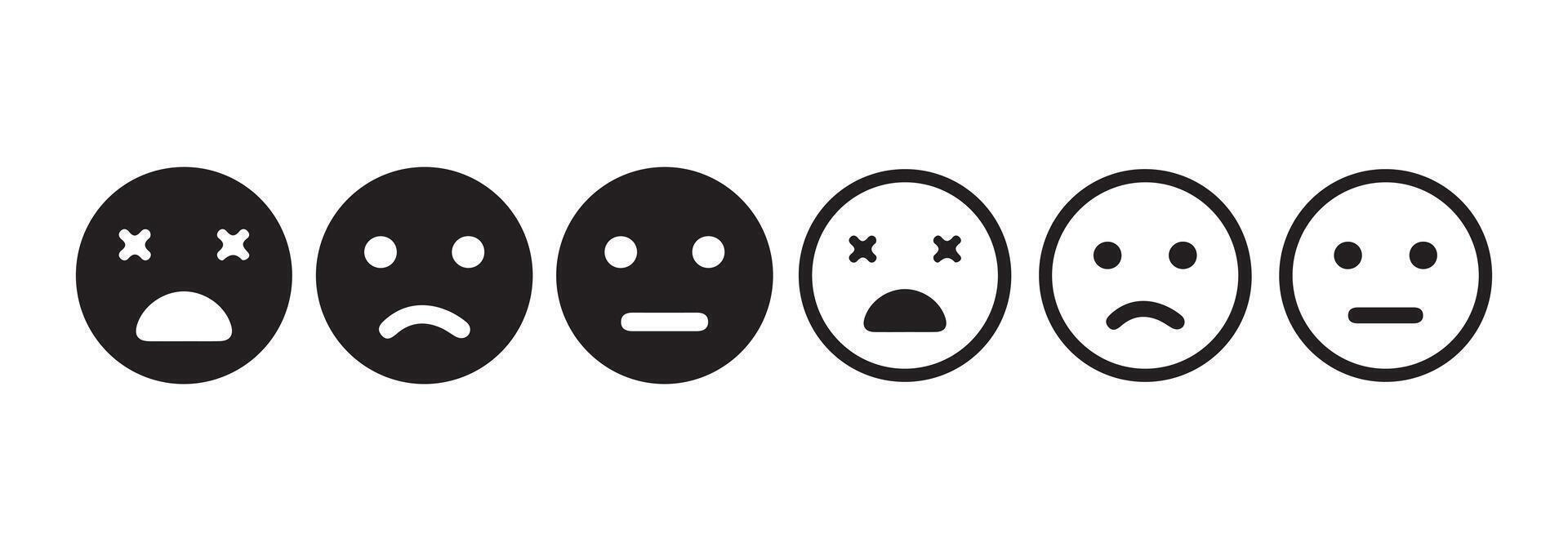 Cute Set of Simple Emojis. emoji icon vector