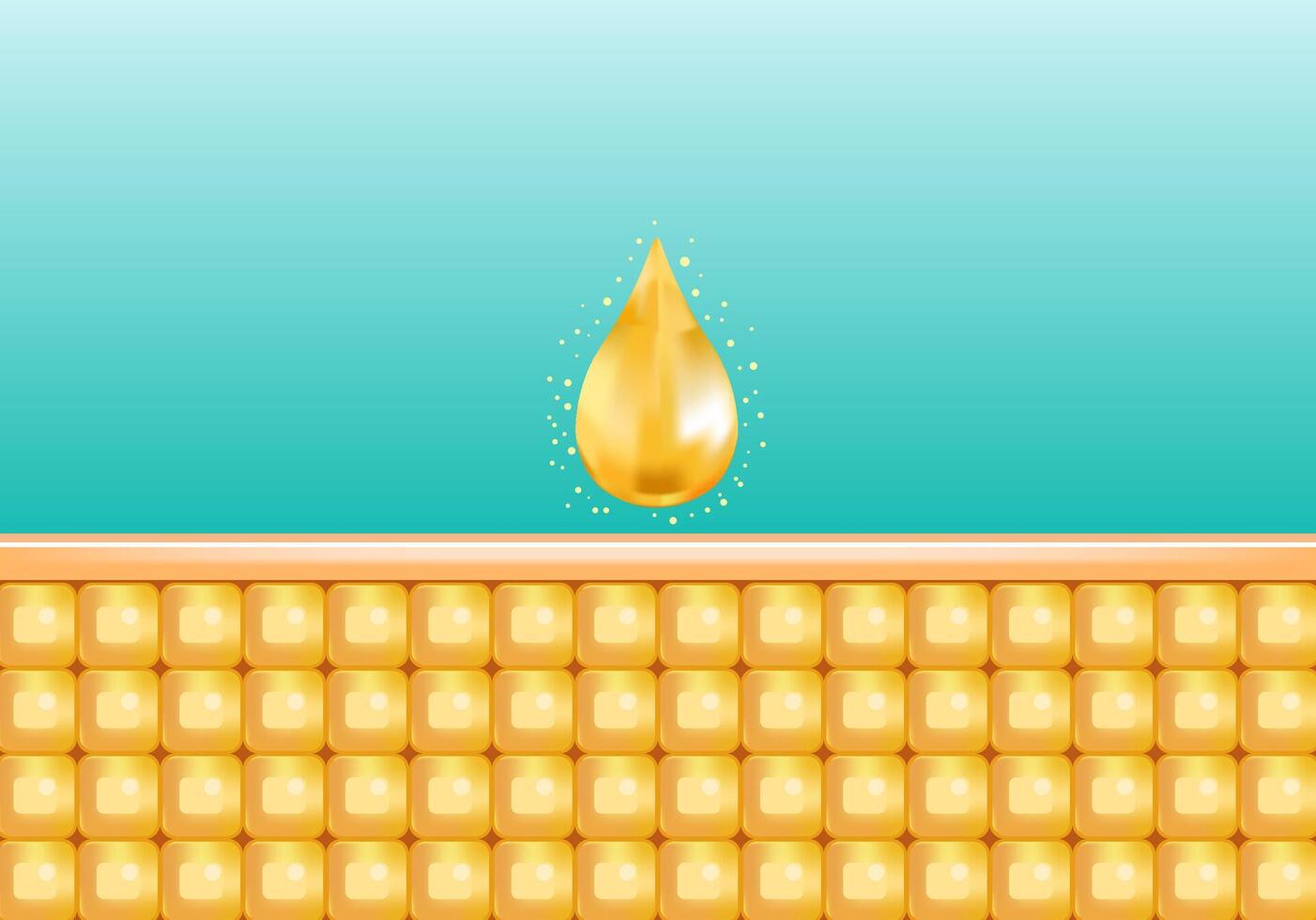 Beauty gold oil serum makes skin healthy to be used as an advertising background vector