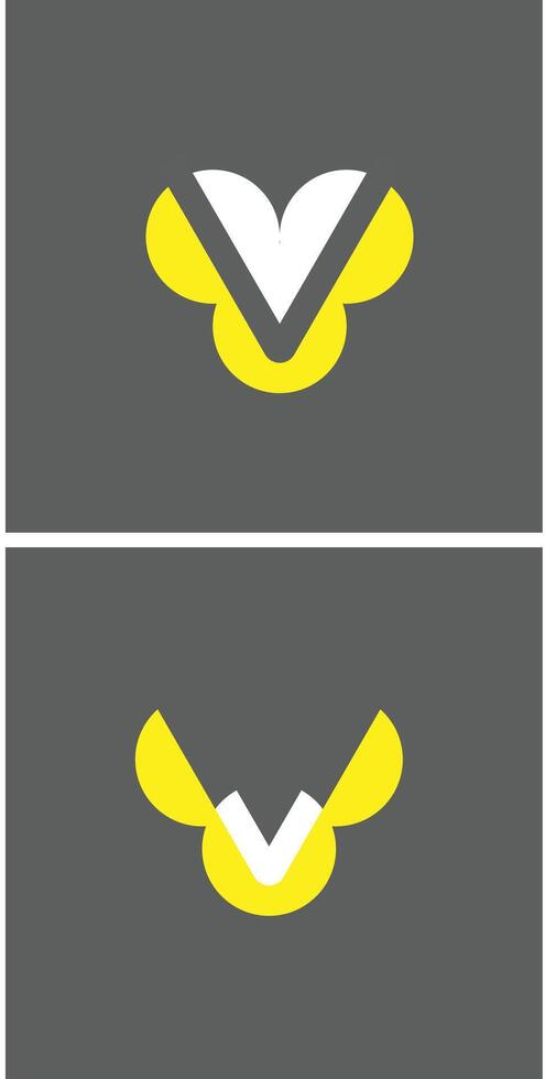 V logo design font symbol template element icon idea vector