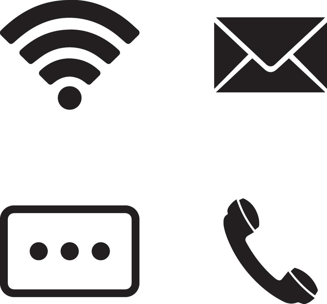 Communication Icons Set with Phone, Message vector