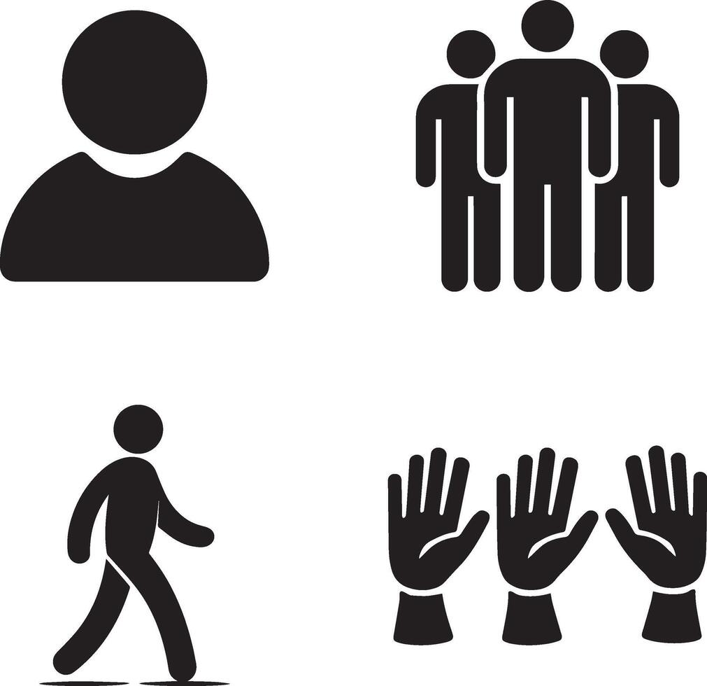 People and Hand Icons Set vector