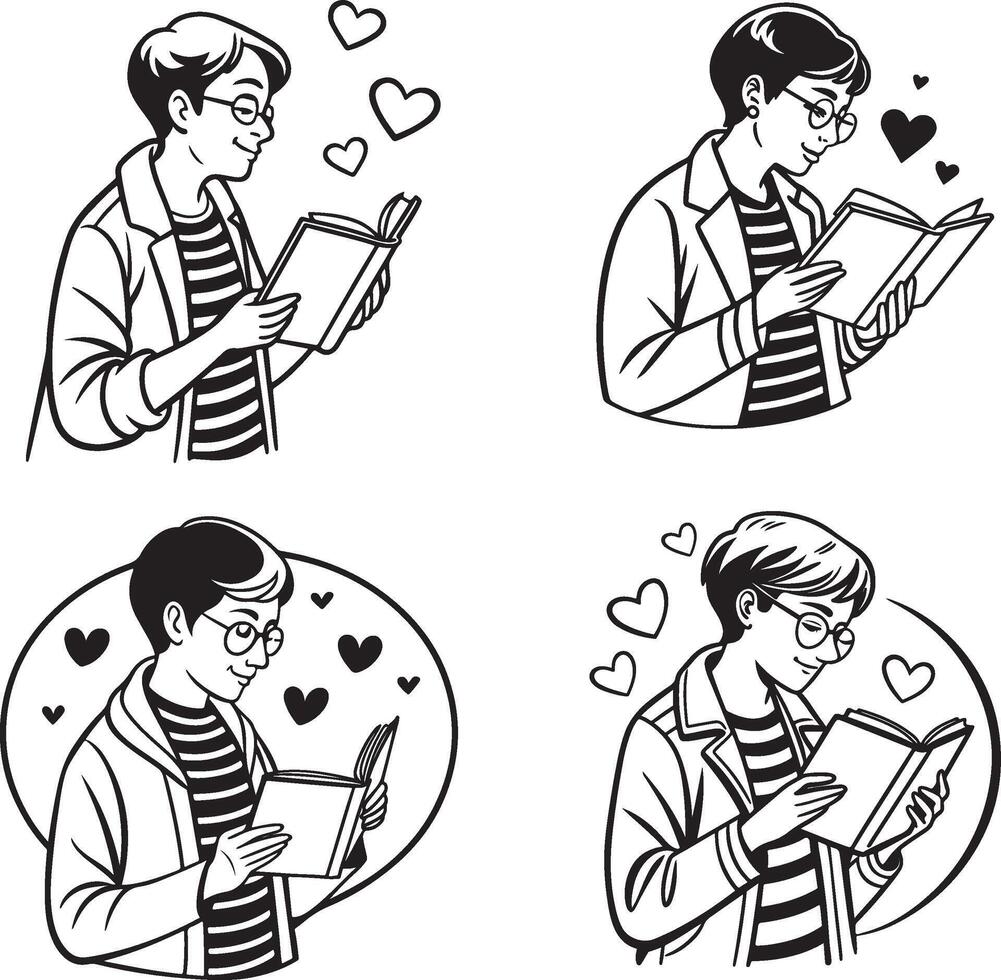 Joyful Reading Illustration vector