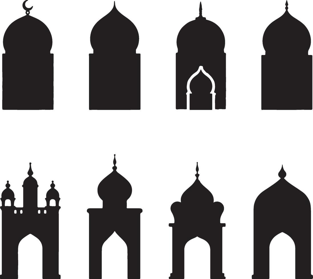 Elegant Islamic Arch Silhouettes vector