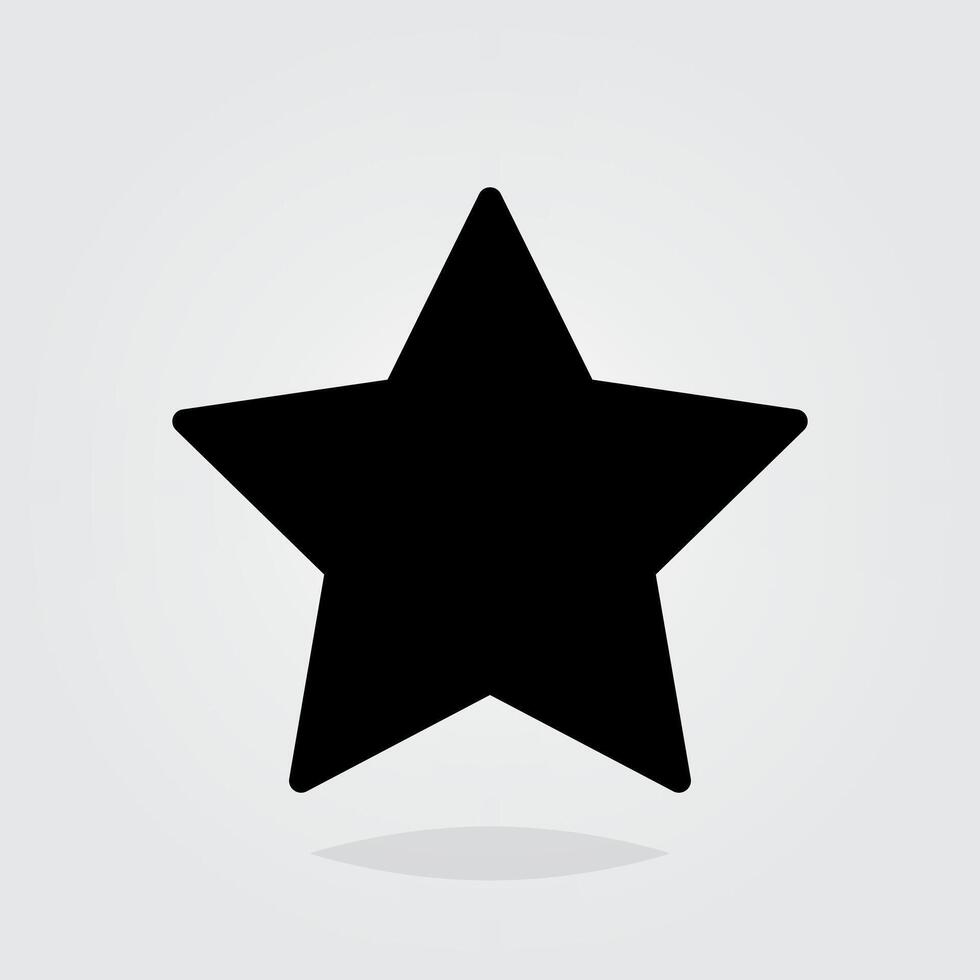 Star icon isolated black flat style design. Illustration design vector