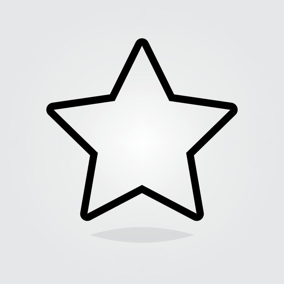Star icon with outlivector isolated black flat style design. Abstract element shape illustration vector
