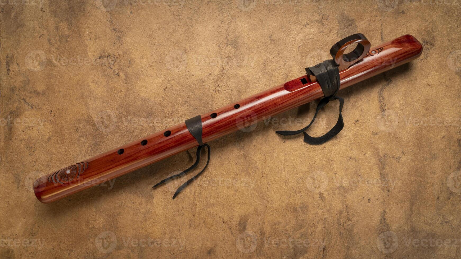 native American style flute handcrafted from cedar wood photo