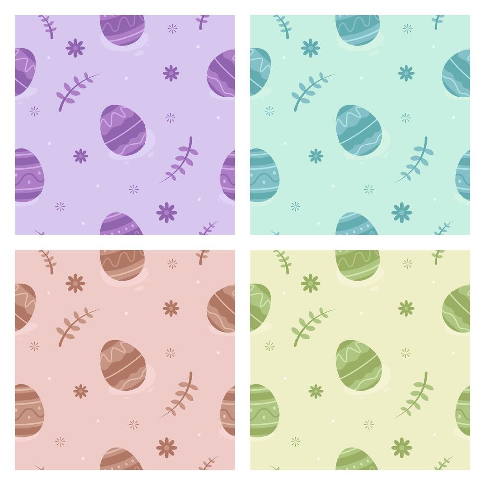 Easter seamless pattern in different color vector