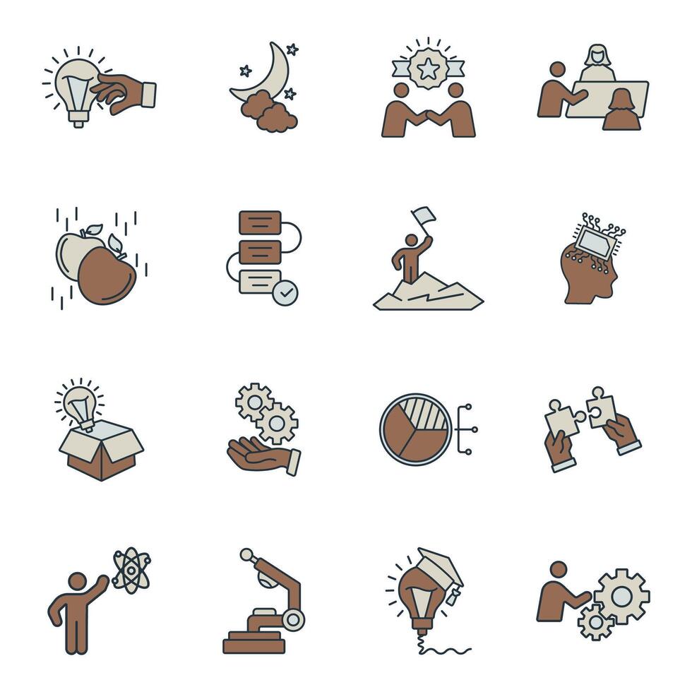 innovation simple Thin color icons vector