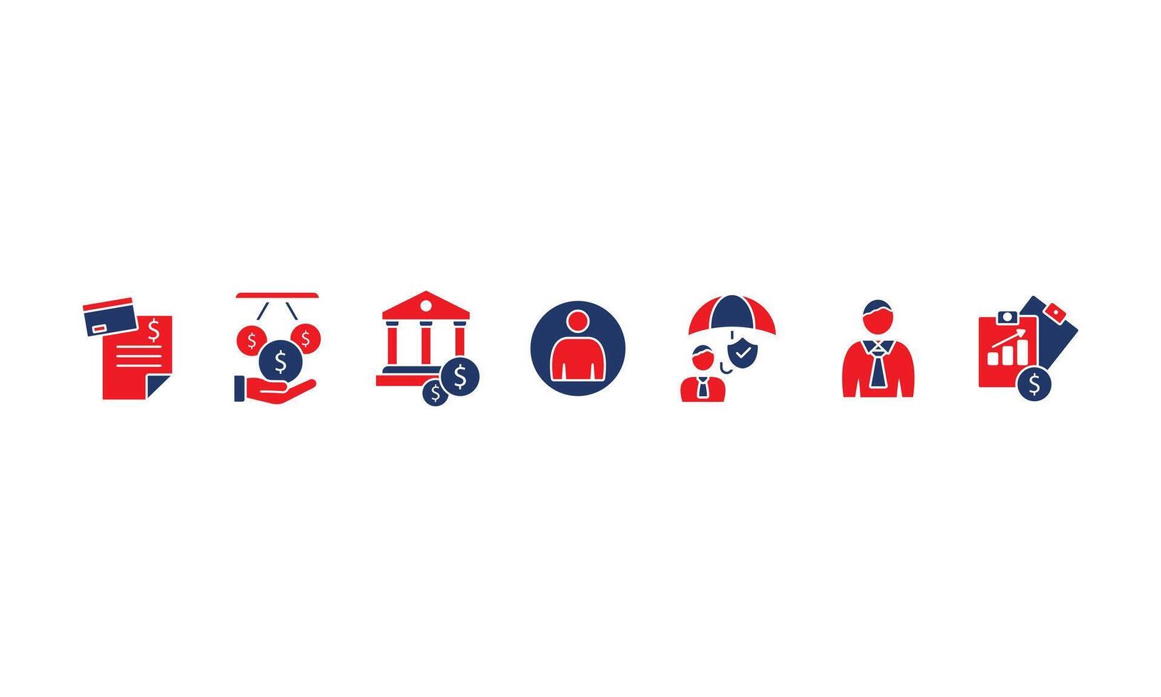 Microcredit icons set vector