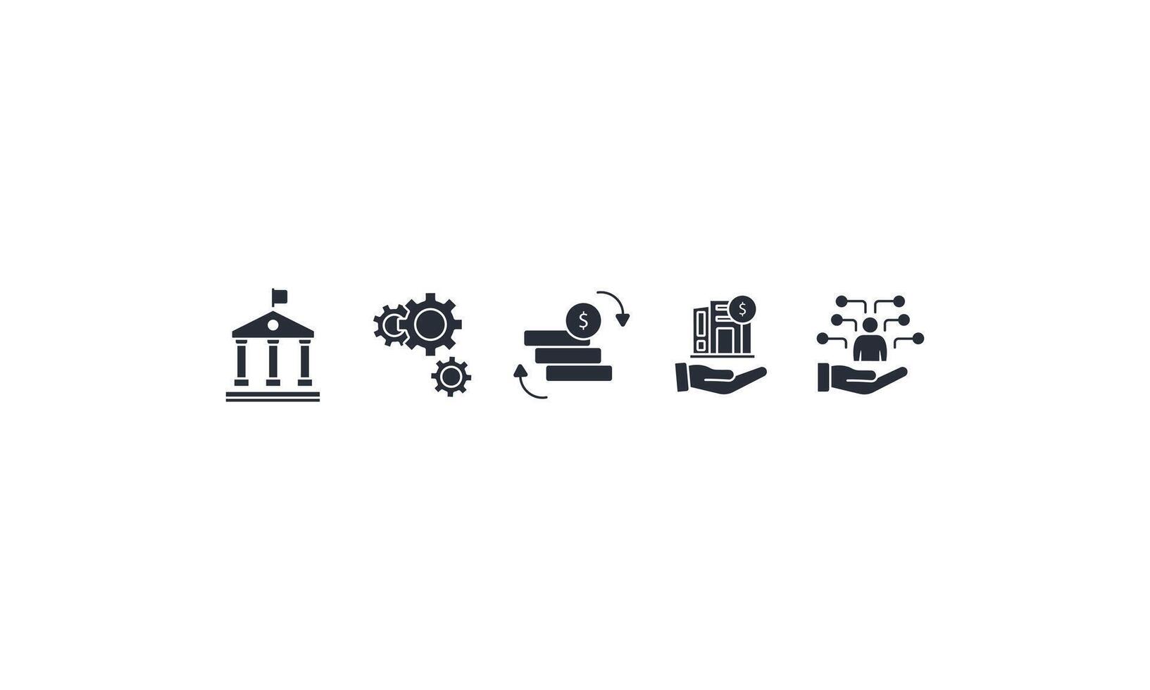 Asset management icons set vector