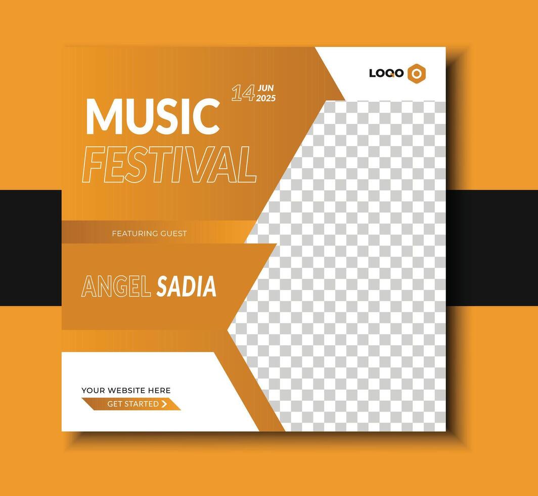 Music Festival Promotion Social Media Post Event Banner Design vector