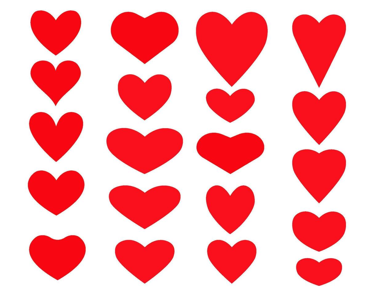 Set of hearts different shape.Valentines day icon collection vector