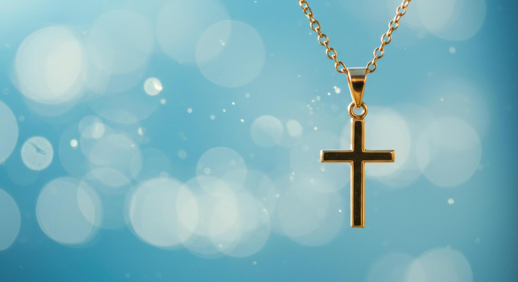 Minimalist Cross Pendant in Soft Light Evoking Peace and Faith photo