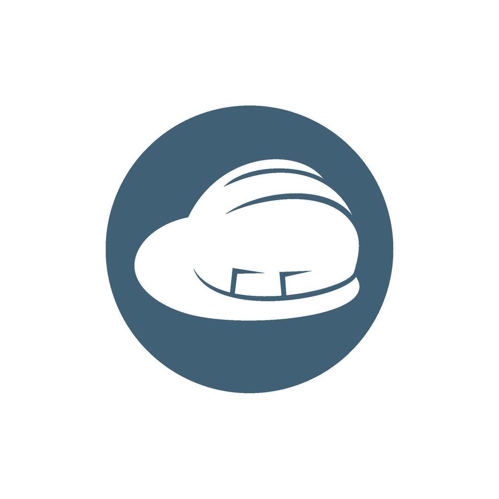Hard Hat Safety Helmet Icon in Circle Logo Template Illustration Design vector