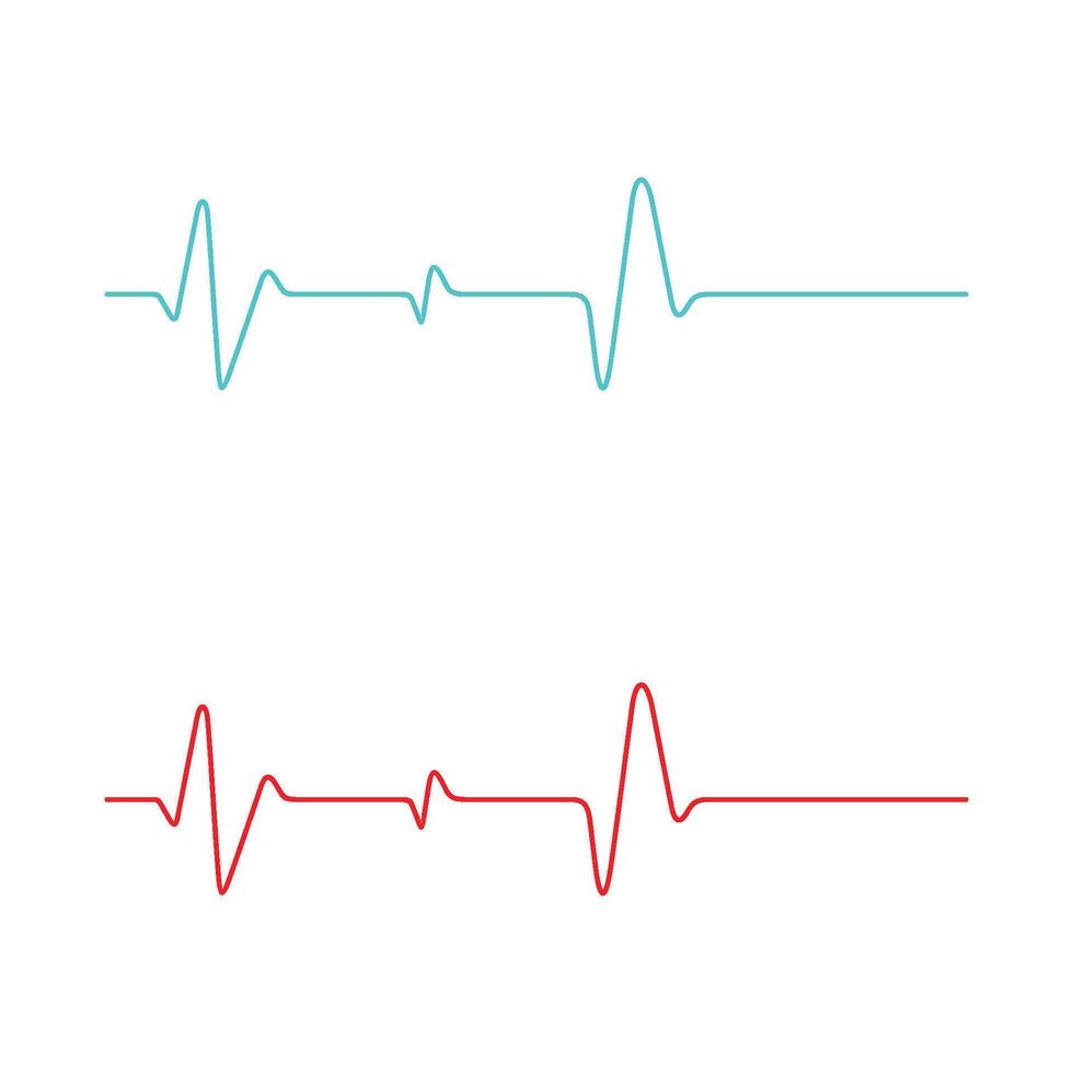 Set ECG EKG Cardiogram Pulse Line Logo Template Illustration Design vector