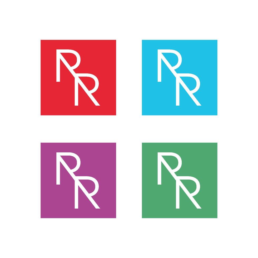 Colorful Set Letter R R Square Logo Template Illustration Design vector