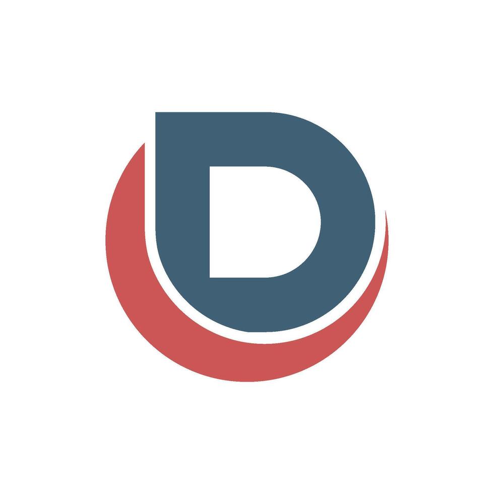 Orange Swoosh Letter D Icon Logo Template Flat Design vector
