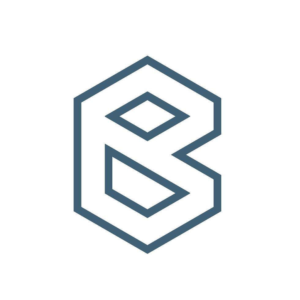 Hexagonal Line Letter B Logo Template illustration design vector