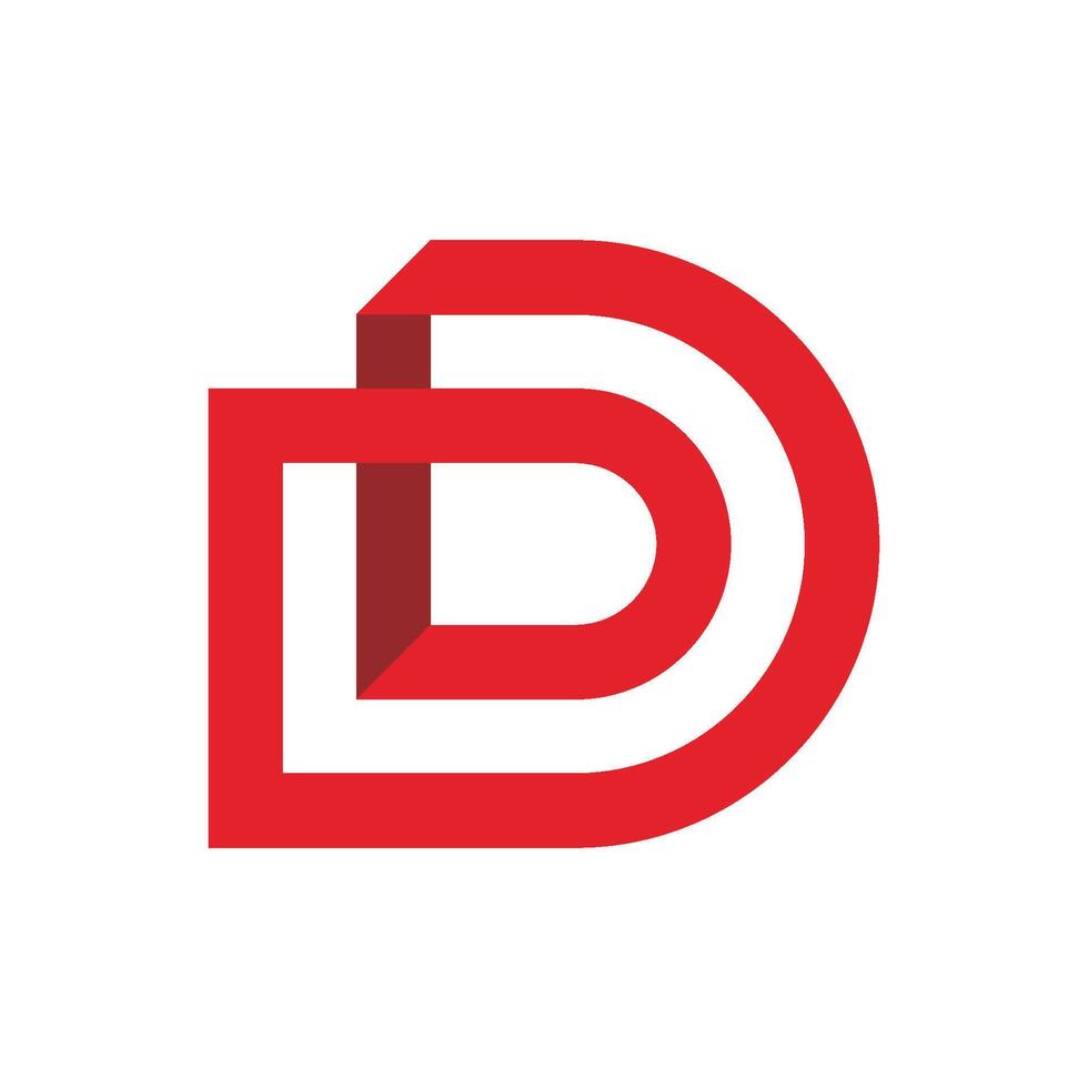 Red Letter D Icon Logo Template Flat Design vector