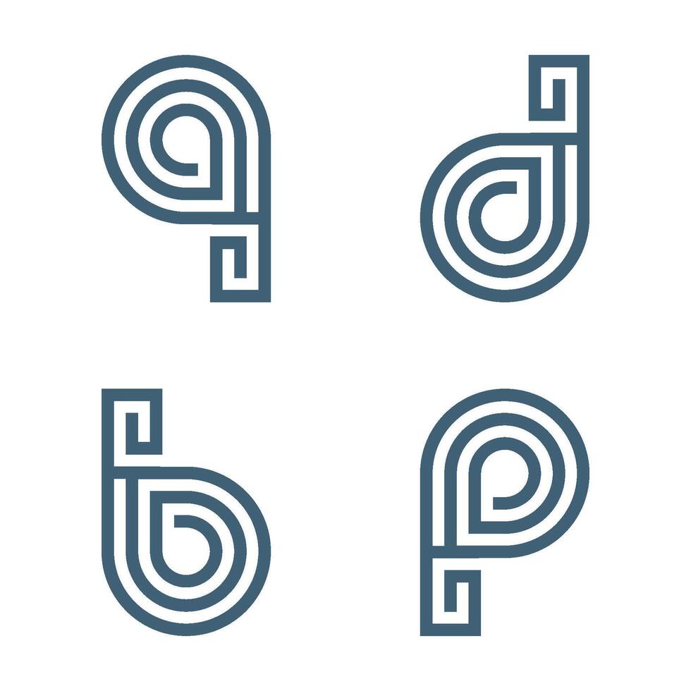 Letter Q D B P Logo Template illustration design vector
