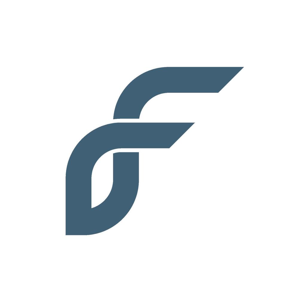 Abstract Decorative Lowercase Letter F Logo Template illustration design vector
