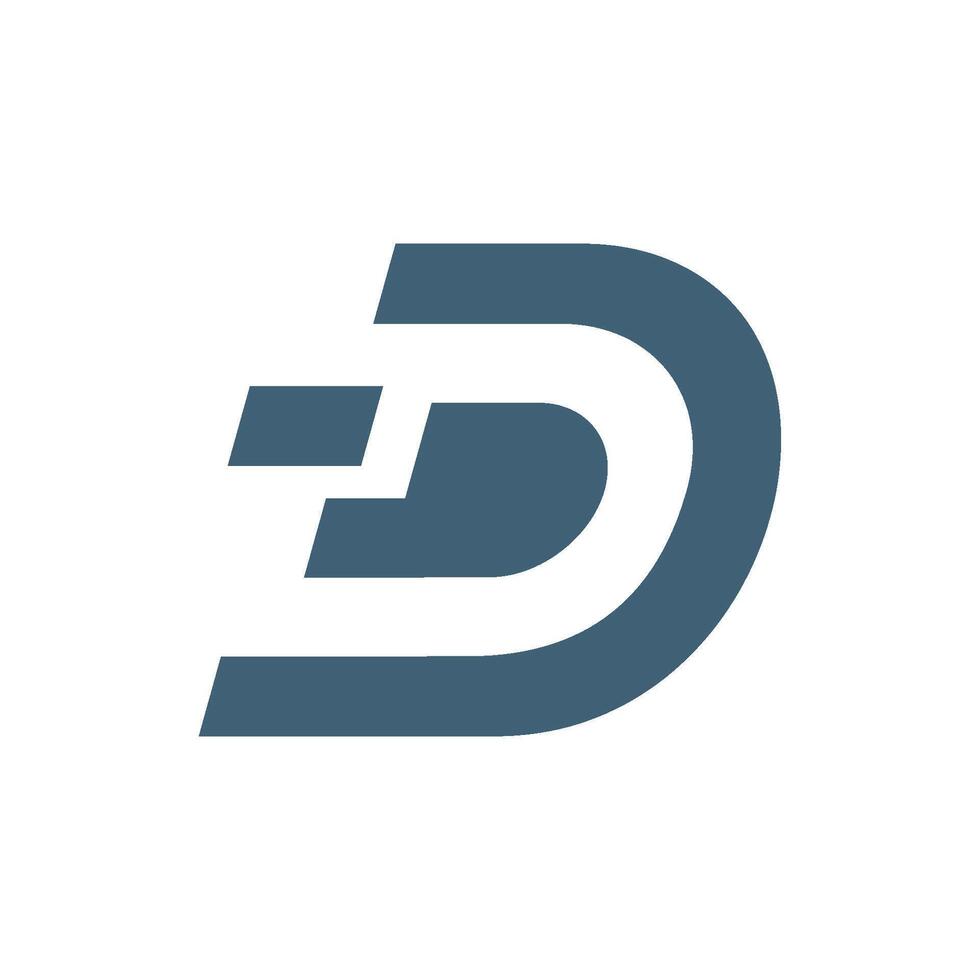 Pixelated Letter D Icon Logo Template Flat Design vector