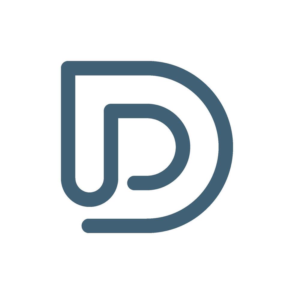 Simple Line Letter D Icon Initial Logo Template Flat Design vector