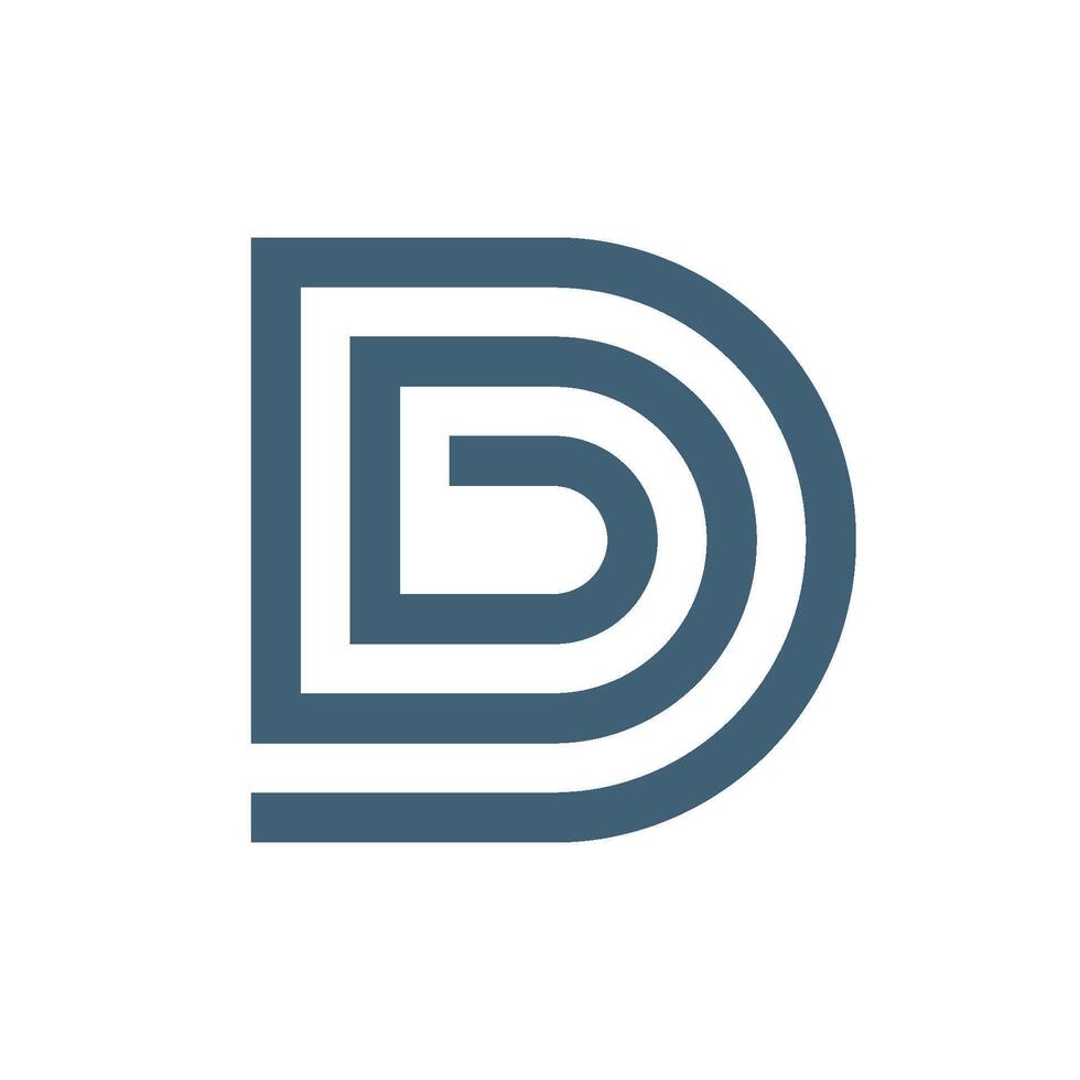 Initial Lines Letter D Icon Logo Template Flat Design vector
