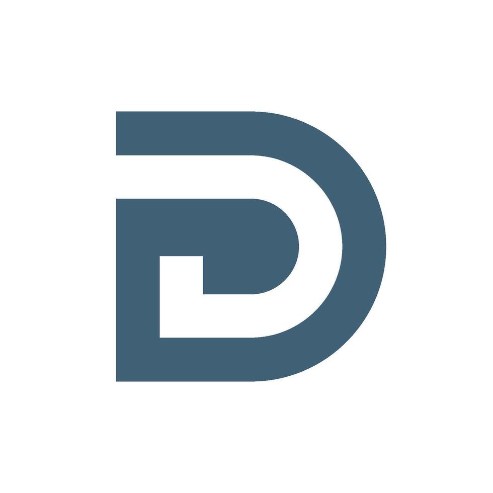 Double Letter D Icon Logo Template Flat Design vector