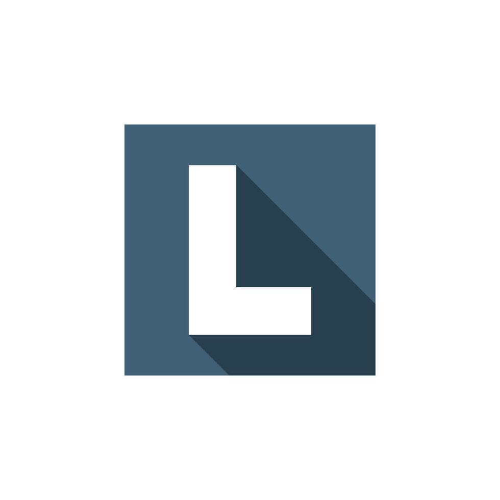 Square Long Shadow Letter L Logo Template Illustration Design. EPS 10. vector