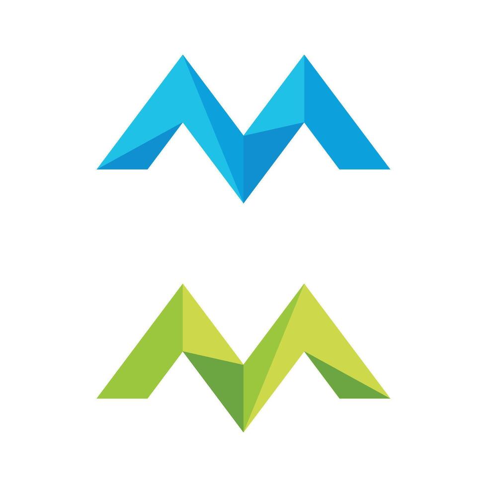 Set Polygonal Letter M Logo Template Illustration Design. EPS 10. vector