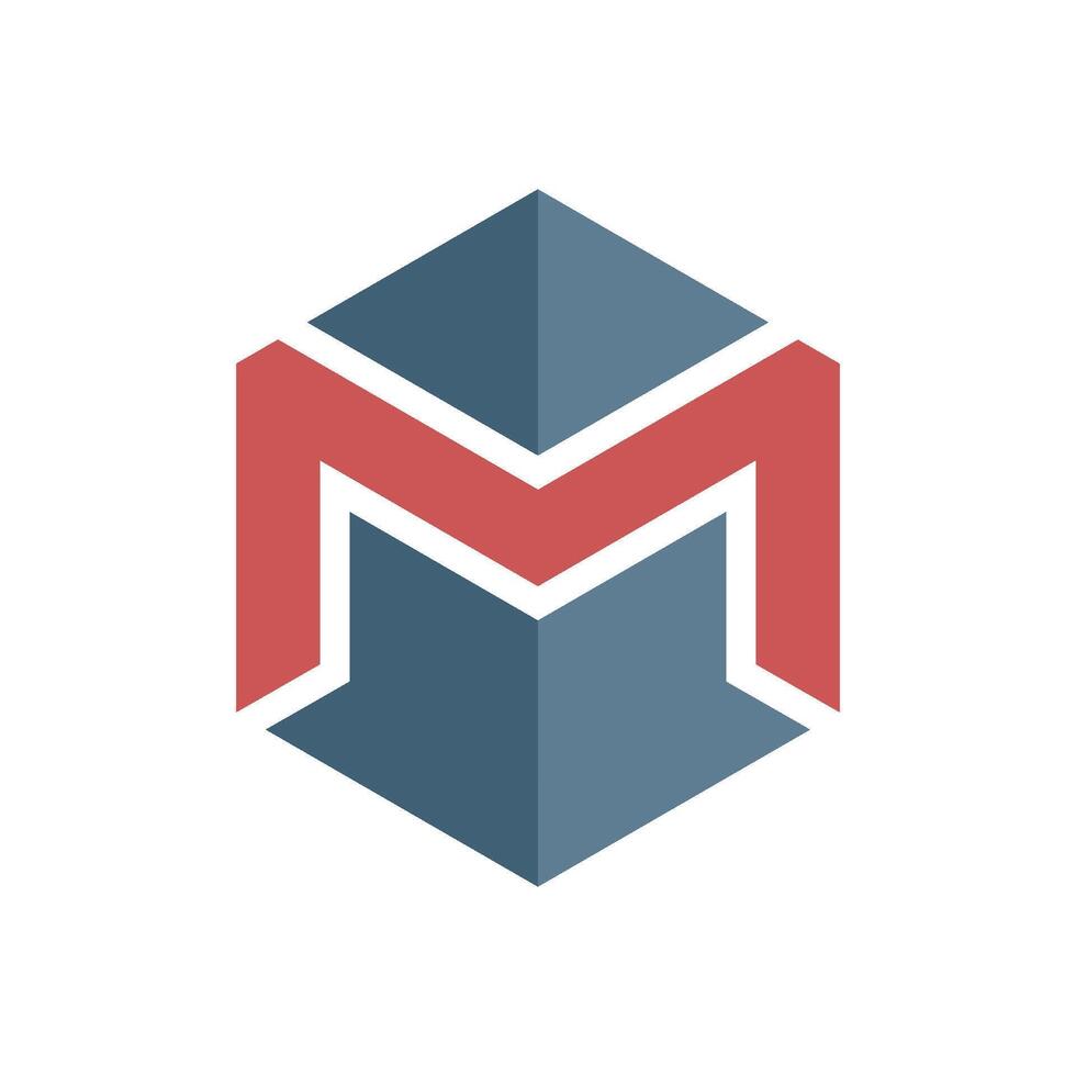 Hexagon Orange Letter M Logo Template Illustration Design. EPS 10. vector