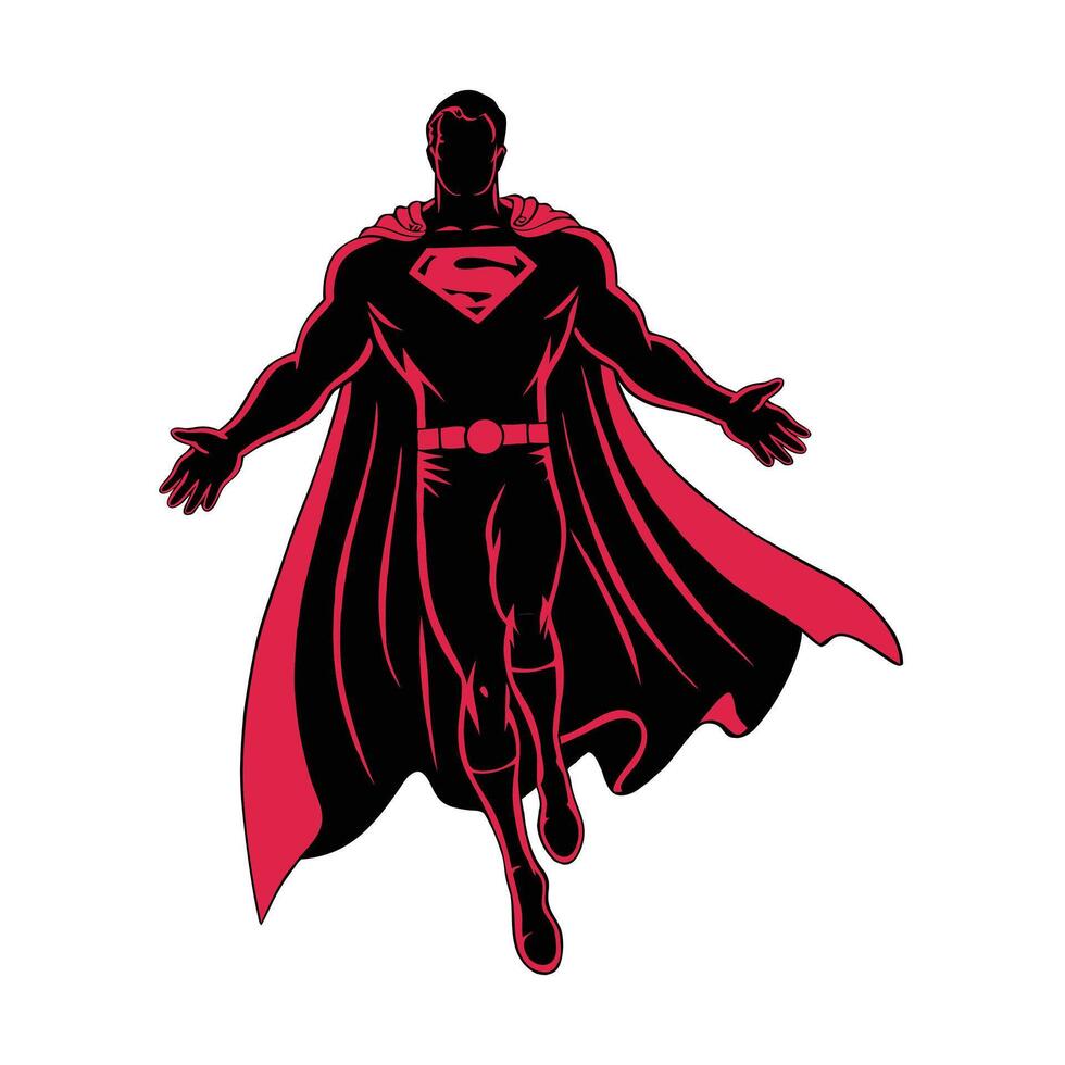 This superhero icon silhouette reflects heroism, sacrifice, and the pursuit of truth. vector