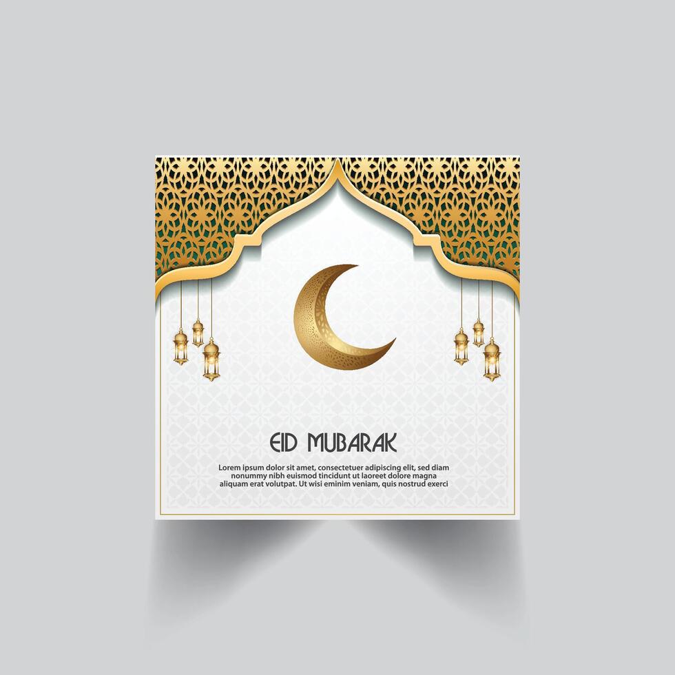 Eid Mubarak elegant social media post template vector