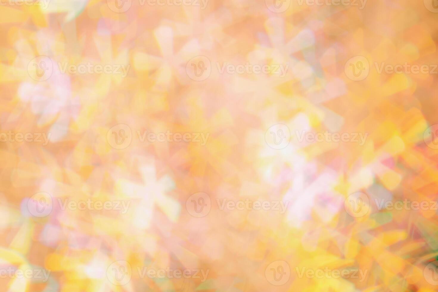 Defocused abstract bokeh background peach trend color, flare from lights, color gradient, blurred figured bokeh as holiday texture. Glittering monochrome aesthetic textured lighting pattern photo