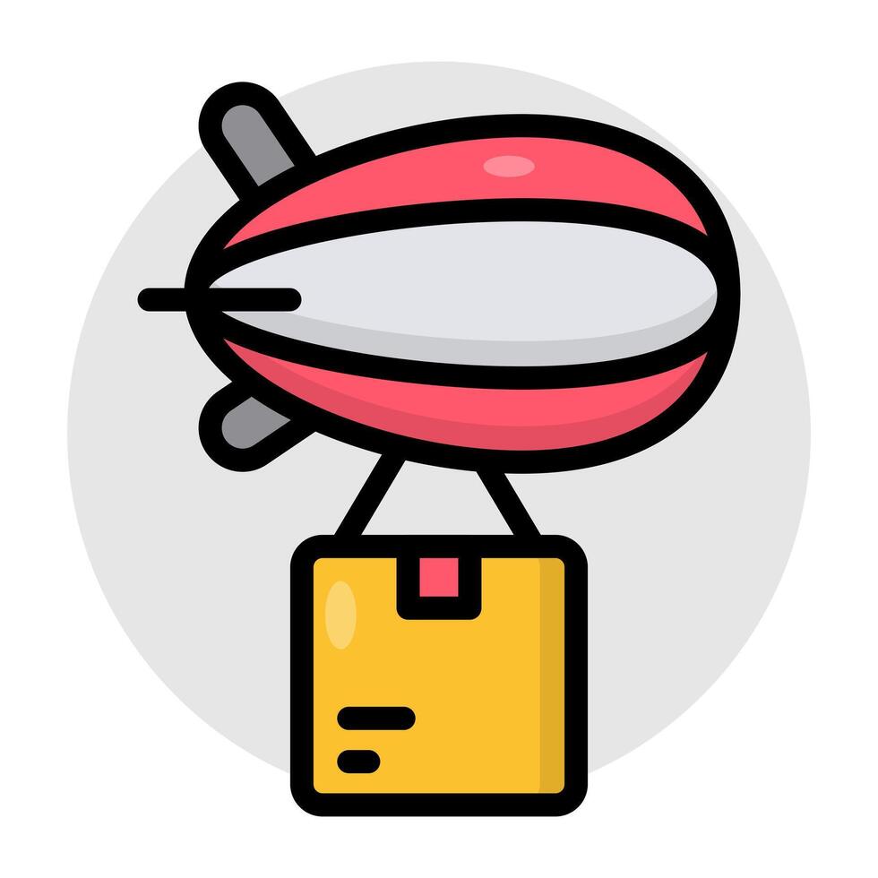 An icon design of blimp delivery vector