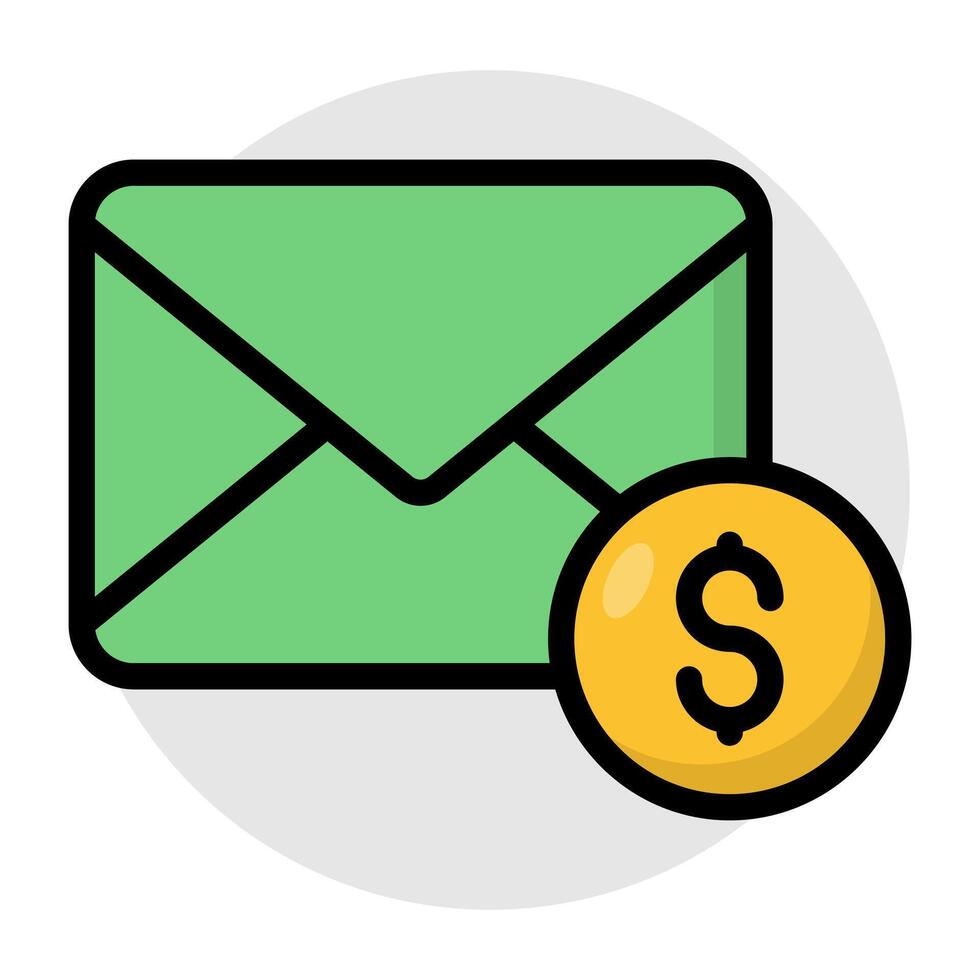 A flat design of financial mail vector