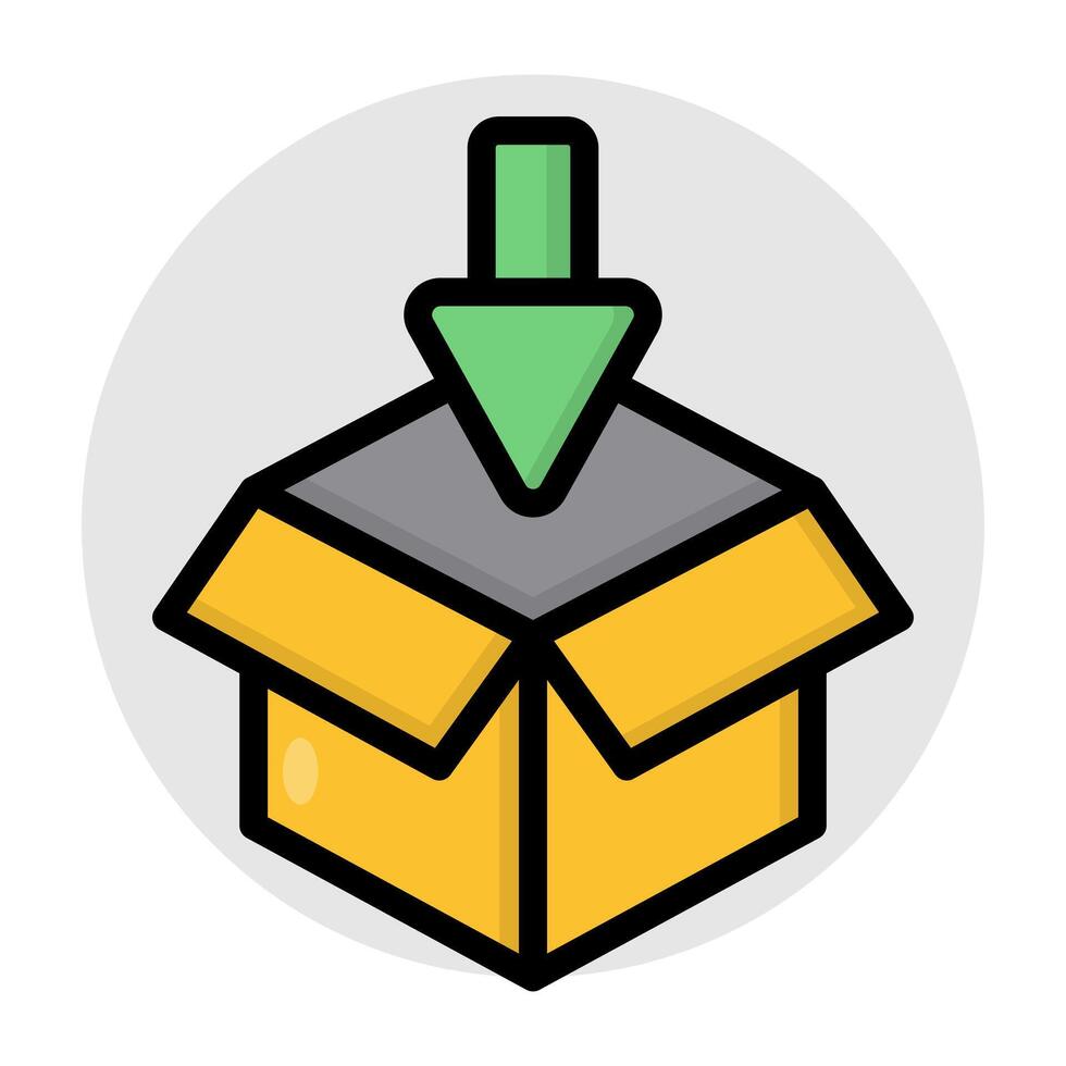 An icon design of packaging vector