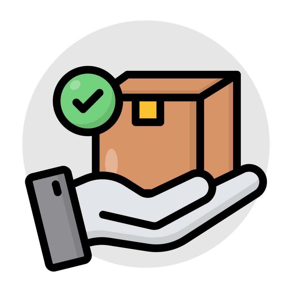 Trendy design of verified parcel vector
