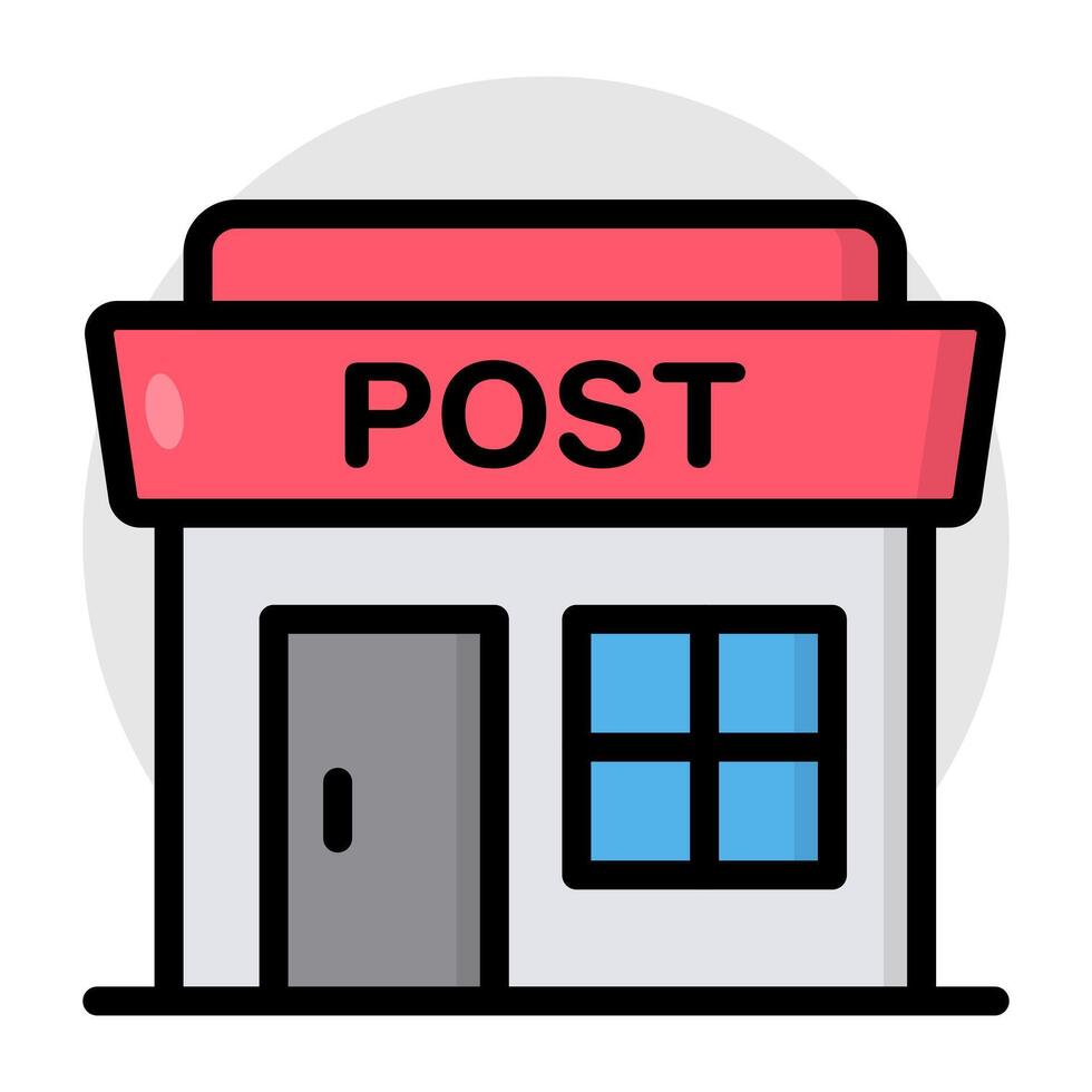 A colored design icon of post office vector