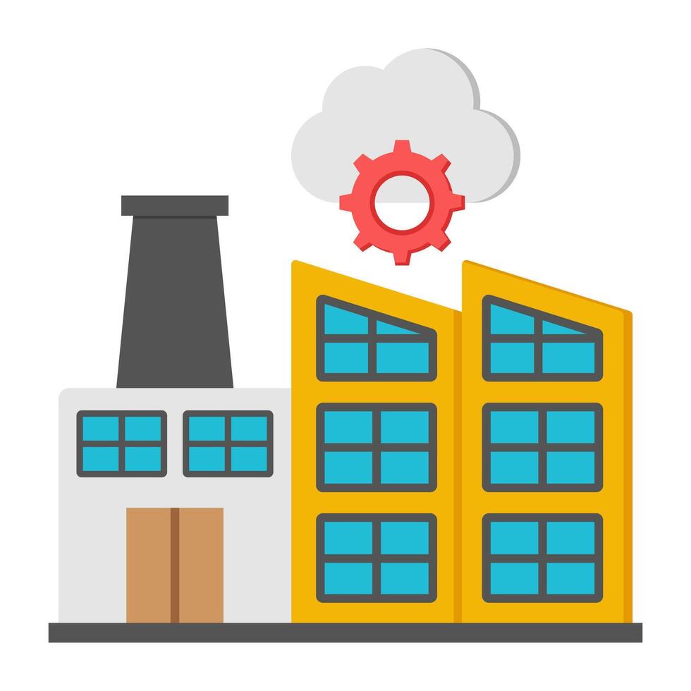 Perfect of factory building vector